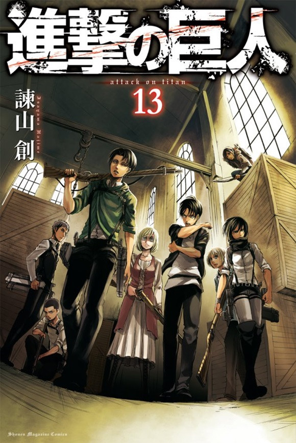 Attack on Titan Volume 13 First Run of 2.75 Million - Record for Publisher Kodansha Cover
