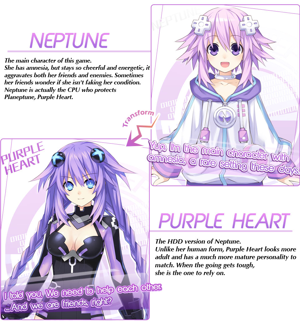 Hyperdimension Neptunia Re;Birth 1 Characters neptuna-PurpleHeart